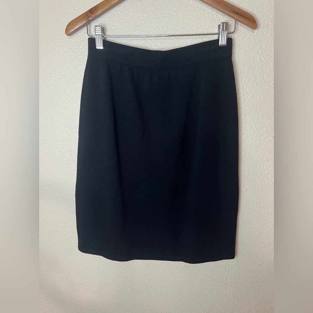 St. John Basics Black Santana Knit High Rise Skirt 6
